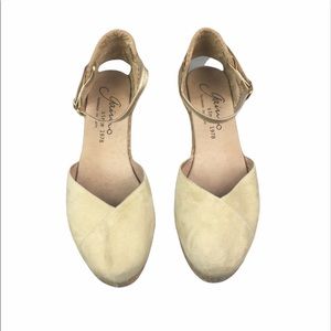 Gaimo suede espadrille gold leather sandals